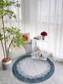 1pc Round Blue Starry Sky Velvet Rug, Vintage Round Rug For Bedroom, Living Room, Sofa, Coffee Table, Computer Chair, Swivel Chair, Small Mat, Suitable For All Seasons - Navy Blue - View 8