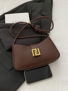 The New Light Luxury Solid Color High-End Versatile Women's Shoulder Bag - Brown - View 8