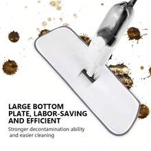 Microfibre Floor Spray Mop For Floor Cleaning, 360° Swivel Head With 3 Replacement Pads, 350ML Refillable Bottle & 1 Scraper - White - View 7