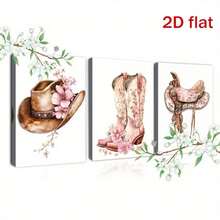 Khung 3 tấm áp phích vải nghệ thuật treo tường sẵn sàng để treo áp phích vải phong cách cao bồi miền Tây áp phích trang trí tường tác phẩm nghệ thuật nghệ thuật treo tường tranh phòng khách trang trí tường và trang trí nhà, nghệ thuật treo tường có khung - Nhiều màu - Xem 2