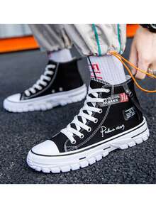 High-End Sports Canvas Shoes For Men - 黑色 - 查看 2