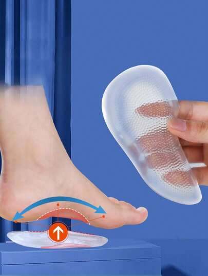 1 Pair, Transparent Shoe Insoles. A: Transparent, B: Black, C: Apricot (During The Production Process, Extremely Small Asymmetric Bubbles May Be Generated, But They Will Not Affect The Use Of The Product At All)