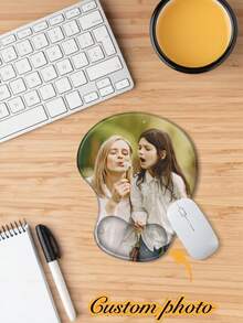 Customized Photo/Logo Mouse Pad, Silicone EVA Foam Wrist Rest Mouse Pad, Memory Foam Hand Pillow, Office Wrist Support Mouse Pad, With Wrist Support, Customizable With Pictures And Text, Ergonomic Design For Computer/Laptop, Customized Office Accessories, Exquisite Gift For Women, Anniversary, Valentine's Day, Birthday, Mother's Day, Father's Day, Best Friend, Mom/Her/Girlfriend/Wife/Friend/Boyfriend - Multicolor - View 1