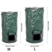 1pc Outdoor Compost Box, Reusable Garbage Bag, Self-Made Nutrient Soil Compost Bag, Kitchen Waste Collection Bag, Two-Way Zipper With Fertilizer Port - Green - View 8