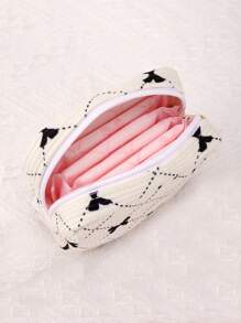 1/2 piezas Bolsa de maquillaje cuadrada de pana, para mujer y hombre, bolsa de aseo plana, organizador de maquillaje, bolsa de cosméticos de viaje