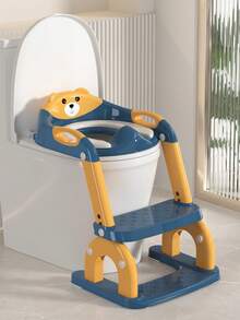 1pc Children's Panda Ladder-Type Toilet Seat, Potty Training Toilet Seat With Footstool For Boys/Girls