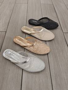 SABOT IN RETE E PU SINTETICON CON STRASS BELLE ED ELEGANTI - Silver - View 3