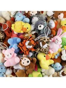 Juego de 5/10/20 piezas al azar de mini juguetes de peluche de animales, adornos de llavero de animales lindos para adultos, relleno de bolsas de regalo, premios de carnaval, animales de peluche a granel para obsequios de fiesta, Navidad, obsequios de fiesta para niños, animales de peluche, animales de peluche