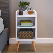 Compacta Max Bedside Table With Niche And Cell Phone Holder - White - View 3