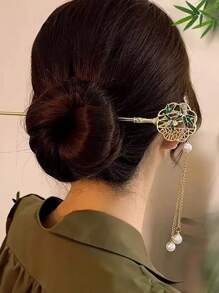 6pcs Chinese Style Hair Clips & Accessories Set, French Minimalist Casual Fashion Retro Zinc Alloy Material Hanfu Headpieces, New Chinese Style Bun Hairpin, Tassel Hairpin, Ancient Costume Headpiece, High-End Quality, Ideal Valentine's Day Couples Gift, Bestseller, Bun Extension, Pins For Hair