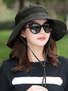 1pc Unisex Wide Brim Bucket Hat | Daily Sun Protection Hat - UPF50+ Sun Protection, Adjustable, Windproof & Water-Resistant - Multicolor - View 3