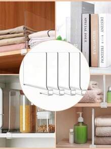 Transparent Acrylic Shelf Dividers Multifunctional Shelf Divider Shelf Divider, Wardrobe Divider For Bedroom, Kitchen,Study Cabinets And Organisation