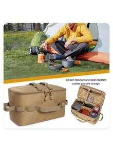 Outdoor Camping Utensil Storage Bag With Shoulder Strap, Durable Camping Cutlery Storage Bag With Handles, Tableware Storage, Miscellaneous Storage, Camping Small Bag, For Outdoor Picnic And Camping Essentials, Foldable With Customizable Compartments And Mesh Pocket, Camping Accessories, General Party And Tools Storage Box, Anti-Collision, Multi-Functional Large Capacity - Multicolor - View 4