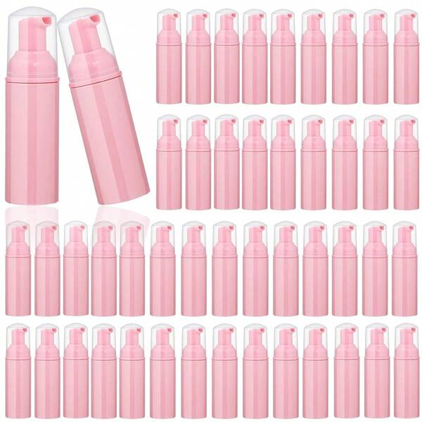 1/3/8/12 piezas Botella de espuma de 60ml Botellas de champú para pestañas Botellas de espuma de viaje Botella vacía de plástico rosa recargable Dispensador de jabón miniatura para desinfectante de manos Botella negro y blanco