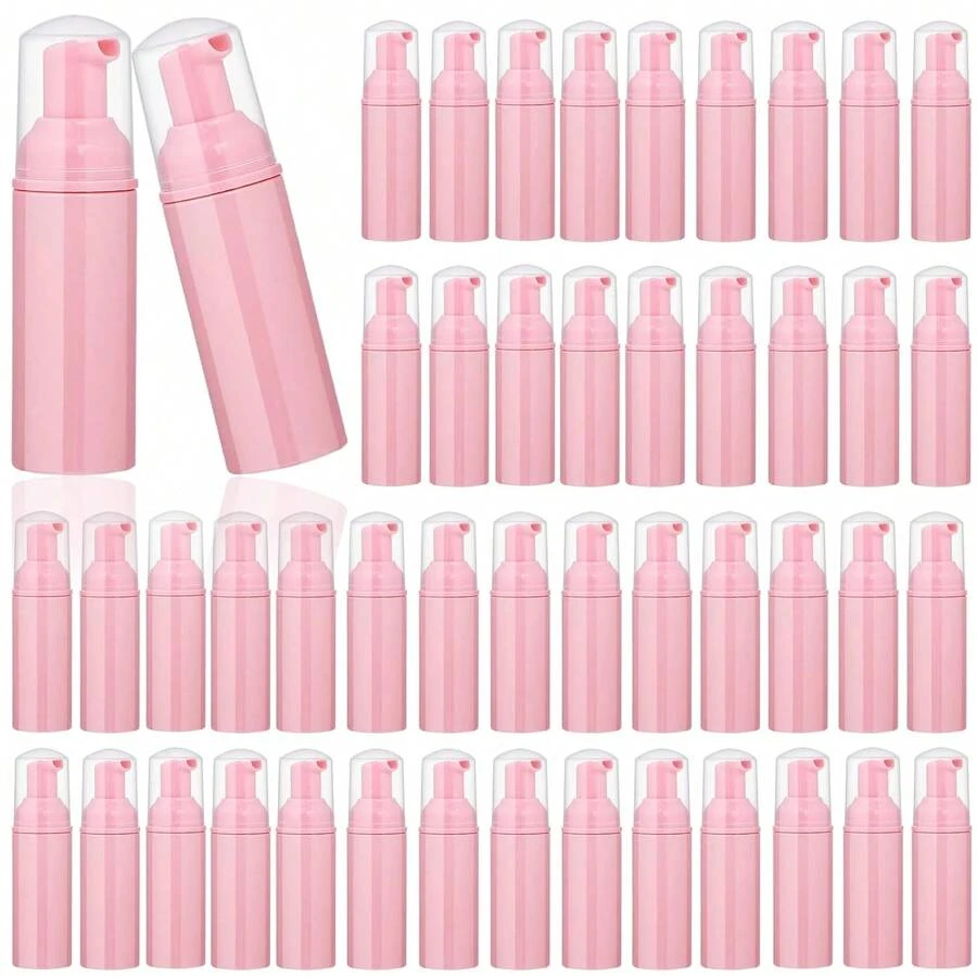 1/3/8/12 Stücke 60ml Schaumspender Flasche Wimpernshampoo Flaschen, Reise-Schaumspender Flasche, leere rosa Kunststoff nachfüllbare Mini-Seifenspender für Handdesinfektionsmittel, schwarz-weiße Flasche