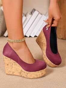Women's Criss-Cross Elastic Wedge Slip-On Loafers, Versatile Chunky Platform Shoes, Stylish & Comfortable, 10cm Thick-Soled