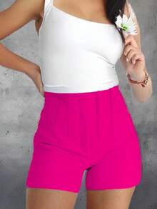 Short de pinzas de dama - Rosa Fucsia - Ver 2