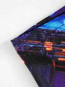 5pcs/Pack 2025 New Style Men's Short Low-Rise Trunks, Thin Quick-Dry Printed Briefs - Black - View 3