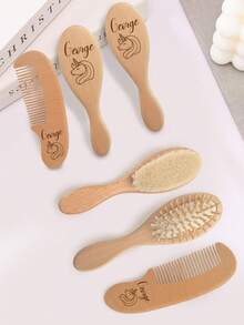 1pc Personalized Baby Brush And Comb Set,Custom Name Baby Hairbrush,Wooden Engraved Infant Hair Brush,Baby Hair Brush Infant Head Massager,For Newborn Hair Brush Baby Shower Personalized Gifts Baby Brush Set | Personalized Wooden Brush | Newborn Girl Essentials Personalized Wooden Baby Hair Brush And Comb Set 3 Pieces- Natural Goat Hair Brush For Newborn, Gentle For Infant Scalp, Personalized Newborn Brush And Comb Setwinter Eve Gifts Back To School Winter Gift Ideas Boy Girl Valentine's Day Multi-Functional,Ornamental Exquisite,Stylish,Baby Fashion,Tidy,Colorful,Modern,Cute Kawaii Adorable Custom,Unique Treasurefinds,Baby Gifts,Cutebaby,Toddler Fashion Ideal Gifts For Him Family,Friends,Daughter,Son,Her For Children's Day,Multi-Functional,Ornamental,Letter,Stylish,Modern,Colorful,Cute,Adorable,Casual,Custom,Personalised,Unique,Customized,Ideal Gifts For Him,Ideal Gifts For Her,Customized Kids Growth Souvenirs,Warm Ambience - Style 2 - View 9