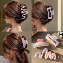3 Stück/1 Stück zuckersüße Haarklammer in Pastellfarben - Extra starke Haarklammer für dickes Haar, süßer Wellen-Haarclip im Y2K-Stil für Mädchen, süße Hochsteckfrisuren-Accessoires für Schule & Strand Rückkehr zur Schule, Schule