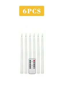 Set de 6 piezas/12 piezas Velas de cono sin llama con efecto parpadeante con/sin control remoto y temporizador, Velas de té a pilas, Velas falsas duraderas como regalo, Velas falsas, Decoración del hogar, Decoración de bodas, Velas LED, Fiesta, Luces de vela de cera falsa para graduación, vuelta al cole, Halloween, Navidad, Día de la Madre, Fiesta de cumpleaños, Día de San Valentín