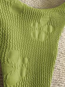 Bikinx Women's Floral Textured Underwire Bikini Pleated Strap Swimsuit Set - Green - View 5