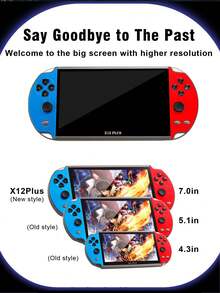 全新多功能掌上游戏机，内置10000款经典复古游戏，10款PS1/GBA/FC模拟器，7英寸大屏幕，支持电视连接，可播放照片/录像/音乐/视频/电子书，复古双摇杆掌上游戏机，节日/生日礼物 - 彩色 - 查看 12