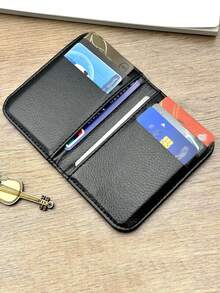 1 pieza Nuevo Portador de tarjetas pequeño minimalista de moda para hombres, delgado y ligero con múltiples ranuras, multifuncional y de gran capacidad para tarjetas bancarias y de crédito, ideas formales/de negocios para el Día de San Valentín