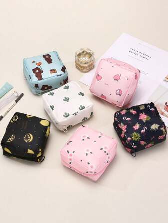 1 st. Opbergtas voor maandverband, draagbare cosmetische lippenstifttas voor dames, opbergtas voor maandverband, cosmetische lippenstifttas, reistas voor koptelefoon, slaapkameraccessoires, make-uptas en opbergruimte, badkamerdecoratie, make-up organizer, badkameraccessoires, terug naar school