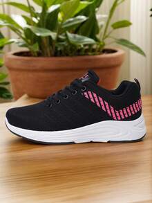Zapatos de Tenis Transpirables para Mujer Zapatos Deportivos ortopédicos para Mujer Zapatos para Caminar sin Cordones con cojín de Aire de Malla elástica - Negro - Ver 2