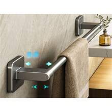 1 Piece Tool Home Wall-Mounted Punch-Free Towel Shelf Bathroom Wall-Mounted Storage Rack Bathroom Towel Single-Pole Toilet Toilet Bathroom Hardware Storage Rack