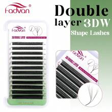 FADVAN C-Curl 3D/4D/5D Double Layer W Shape Lashs 0.07 8-15mm&Mix Premade 6D/8D/10D W Fan Lash Extensions Natural Soft Black Thickened Style Lashes Faux Mink Individual Lashes , Lash Tech Supplies,Fast Grafting