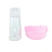 1个宠物猫狗饮水器喂食器宠物笼悬挂式食碗食物容器饮水器分配器适用于幼犬猫狗兔子