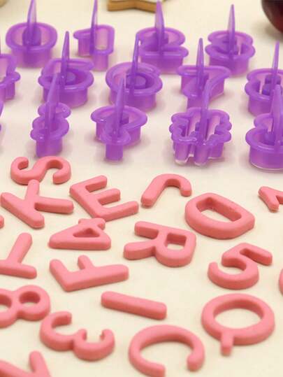 40 件烘焙工具符号翻糖蛋糕装饰印刷模具字母数字模拟饼干模具