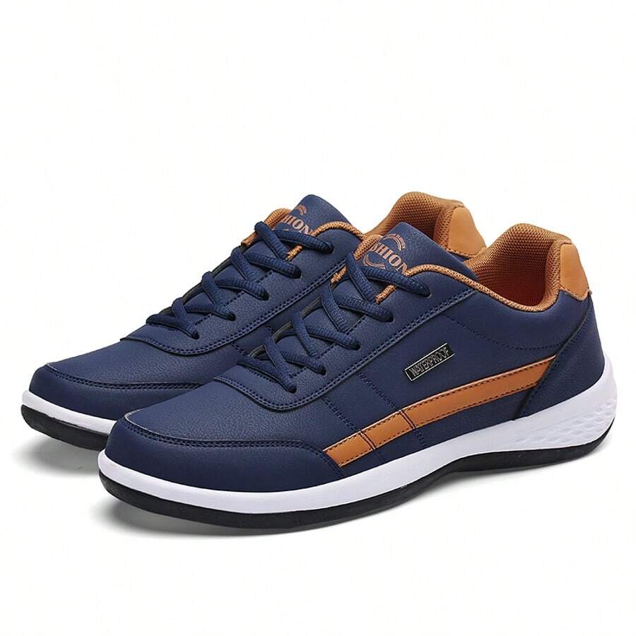 Zapatos deportivos casuales para hombre 2025 de nueva temporada, con parte superior, antideslizantes y antiolor, estilo transpirable, zapatillas de running ligeras y de moda, zapatos para fiestas y calle, impermeables y transpirables, talla extra grande 48, de cordones y unicolor en estilo clásico para hombres - Azul - Ver 1