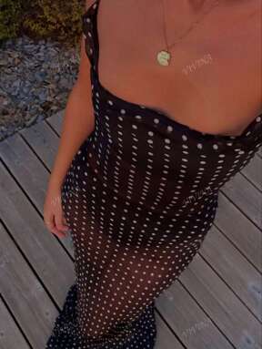 VIVINA Women's Simple Polka Dot Print Spaghetti Strap Dress, Sheer Beach Vacation Dress