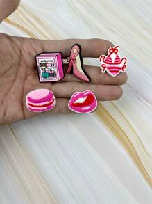 10pcs/Set Milk & Hamburger Cartoon Pattern Decorative Accessories Suitable For Sandals, DIY Slippers, Birthday, Festival Gifts