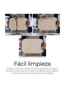 Juego de 3 Tablas de Cocina para Picar y Cortar Alimentos - Beis - Ver 6