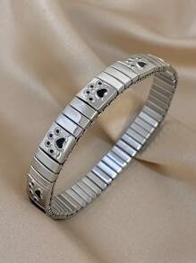 1 pieza Pulsera de reloj elástica con Charm de huella de gato elegante y lindo, chapada en oro de 18K de acero inoxidable, regalo del Día de la Madre, regalo para maestros, regalo de graduación, joyería bohemia, accesorios de playa, para fiesta diaria, viaje, rave/baile de graduación, joyería dorada