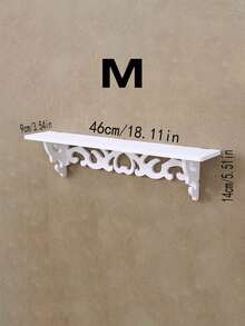 1pc Simple Farmhouse Style Display Rack, Wall Mount Storage Shelf, Decor Piece, Floating Bookshelf, No Drill Needed - White - View 5