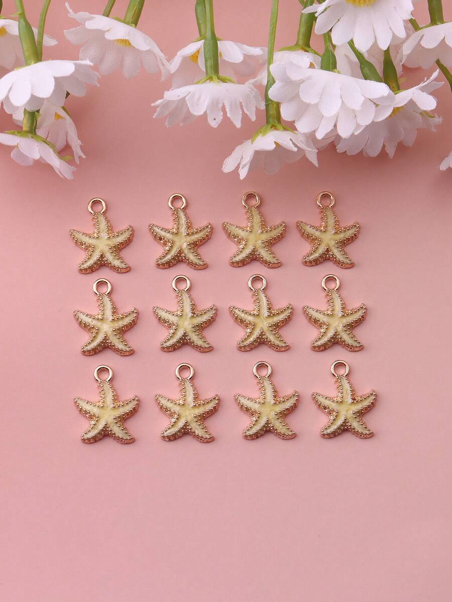 20 件简约韩版锌合金油滴珠光海星 DIY 珠宝配饰钥匙扣手链耳环吊坠合金饰品