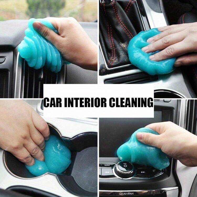 3pcs Reusable Sticky Gel Cleaner, Suitable For Car Air Vents And Keyboards - , Washable Dust Collector, Battery-Free, Durable Plastic Material, Great For Car Interior Cleaning And Gift - Multicolor - View 5