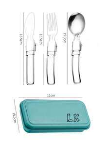 Customizable Folding Cutlery Set, Customizable Spoon-Fork-Knife Set - Stainless Steel Tableware Set, Stainless Steel Cutlery, Mother's Day, Birthday, Children's Day, Father's Day, Graduation, Wedding, Housewarming, Restaurant, Kitchen, Office, School - Multicolor - View 5