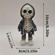 1pc Halloween Gothic Skeleton Dwarf Statue Figurine Resin Ornaments, Holiday Decorations And Gifts For Home Indoor Garden Yard Outdoor Decoration