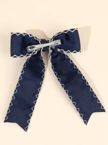 1 pieza Lazo de pelo azul marino para niñas, hebilla de cocodrilo con lazo de cinta de grosgrán de unicolor, elegante accesorio de pelo para bodas, fiestas, vacaciones, para bebés, niños pequeños y niños, accesorios para el cabello