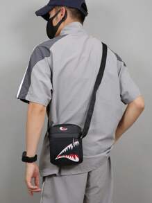 Men's Shoulder Bag INS Messenger Bag Crossbody Bags Polyester Cartoon Casual With Shark Graphic Side Bag Sling Bag Vacation School Holiday Sport Lightweight Gift Teenagers Freshmen Thanksgiving Purse Bag Tote Bag Bum Bag Belt Bag Rider Bag