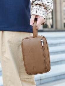 Genuine Leather Clutch Bag For Men, Large Capacity Vintage Handbag Business Elegant Male Purse - Multicolor - View 13