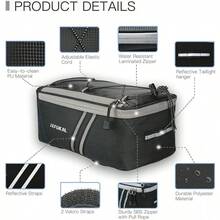 JXFUKAL - Portabicicletas trasero con cubierta de lluvia, 7L/9L/10L/12L impermeable para bicicleta Ebike Sillín de ciclismo con reflector y cable ajustable para viajes al aire última intervensión - Sin aislamiento interior: 7 l - Ver 2