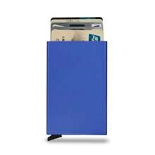 Cartera de aluminio metálico minimalista con protección RFID anti-robo para tarjetas de crédito e identificación, estuche portátil para tarjetas, billetera para hombres y mujeres