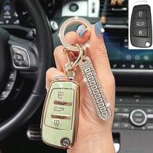 1 pièce Nouvelle housse de clé de voiture en TPU avec porte-clés. Couvercle de coque pour Audi A3, A6, C5, C6, Q3, Q2, Q7, TT, TTS, R8, S3, S6, RS3, RS6, A4. Accessoire protecteur anti-chute et anti-poussière pour porte-clés.